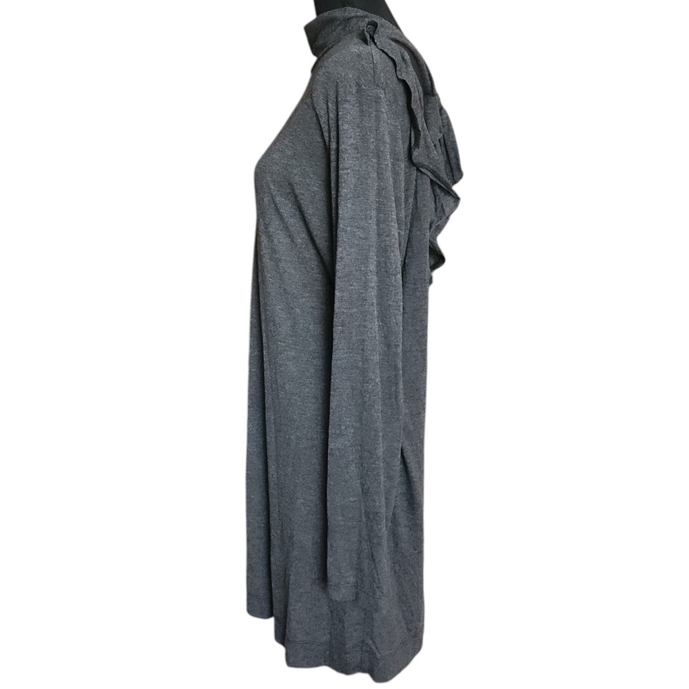 IRO Jeans Cassy Mini Dress Open Back Ruffle Small Charcoal Grey LS NWT $209 - Picture 4 of 8